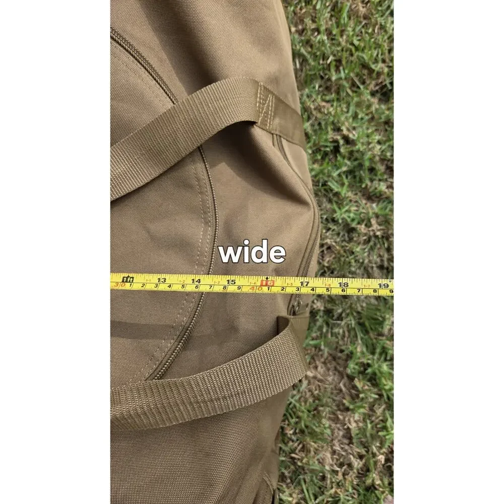 Flying Circle Tactical Square Duffel Backpack Goliad Brown External Pockets